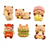 Serie de Hamburguesas Lindas de Dibujos Animados Kapibala Accesorios de Resina DIY Pegatinas para Refrigerador Llavero Colgante para Joyería Material