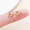 Fecho de Mola em Formato de O Banhado a Ouro Cobre 18K para Colar, Fecho de Ponta Rose Gold e Ouro Branco Feito à Mão para DIY, Acessórios de Joias para Pulseira