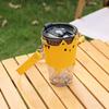 En stock cuero PU lindo gato funda para taza de té con leche bolsa para bebidas portátil para exteriores dibujos animados funda portátil para café