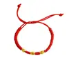 Cuentas de la Suerte Aleación de Cobre Cuerda Roja Pulsera Ajustable Tirable Cuerda Roja Cuentas de la Suerte Cuerda Suave Anillo Temperamento Retro Femenino