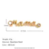 Temperamento europeu e americano personalidade retrô acessórios de joias DIY aço inoxidável banhado a ouro 18K laço onda pérola pingente feminino