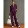 Conjunto Esportivo Casual Novo Amazon Transfronteiriço 2026: Conjunto de Duas Peças de Moletom com Gola Alta Color Block Estilo Europeu e Americano e Calça Wide Leg