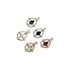 Cobre Banhado a Ouro Cor Duradoura Zircônia Incrustada Cruz Oval Vintage Pingente Acessórios para Pulseira de Franja Feita à Mão DIY