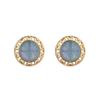 S925 prata esterlina banhado a ouro azul água esmeralda anel brincos brincos terno bonito antigo laço novo estilo chinês