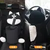 Bote de Basura para Coche para Uso Interior, Contenedor de Almacenamiento Colgante Creativo y Lindo para Coche, para Guardar Bolsas de Basura y Suministros para el Coche