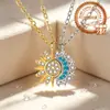 Anel minimalista personalizado de sol e lua europeu e americano transfronteiriço para mulheres, conjunto de colar e pulseira de casal sol e lua