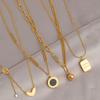 Collar de acero de titanio en tono dorado para mujer, no se decolora, lujo ligero, nicho, joyería de cadena para la clavícula, de alta gama, versátil, a la moda y para el temperamento