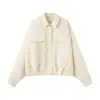Moda Femenina Transfronteriza Europea y Americana Nueva Primavera Chaqueta Bomber con Bolsillo y Dobladillo Plisado Venta al por Mayor de Alta Gama