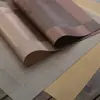 Tapete de PVC para Comida Ocidental com Ponto Estampa Diagonal Japonesa com Moldura Única Porta-copos Ecológico Base para Tigela Tapete de Mesa de Jantar de PVC Escandinavo Hotel Restaurante