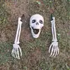 Conjunto de Três Peças de Esqueleto para Halloween com Cabeça de Caveira, Adereços de Esqueleto Realistas para Decoração de Jardim de Halloween