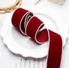 Cinta de Terciopelo con Borde de Perlas y Flock para Lazos Hechos a Mano DIY, Material para Pasadores, Accesorios de Embalaje, Material Ledezhu