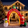 Nuevas decoraciones de escena navideña transfronterizas: Papá Noel, muñeco de nieve, arco inflable de Navidad, accesorios de decoración para el lugar