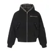 Chaqueta de Algodón con Forro Polar Estilo Oso de Montaña Retro Americano Magic Bear, Chaqueta de Vuelo Caballero Negro, Abrigo de Algodón Acolchado, Chaqueta Acolchada con Cuello de Piel