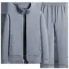 Conjunto Deportivo de Algodón de Primavera para Hombre, Ropa Deportiva Casual con Cuello Alto, Cárdigan, Conjunto Casual Deportivo de Dos Piezas Talla Grande, Moderno y Versátil