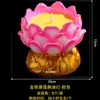 Lámpara de Loto, Lámpara de Vela de Loto, Lámpara de Mantequilla de Loto Dorado con Perlas y Buda, Sin Humo, Segura, Portavelas sin Goteo de Cera, Portavelas, Fabricante de Velas