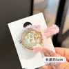 Coreia do Sul Chanel Presilha de Cabelo com Pérolas Fofa Presilha de Cabelo com Letras Japonesas Acessório de Cabeça Criativo Presilha KT para Franja Presilha Lateral Bico de Pato