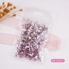 Wengenie Joyería de diamantes para uñas con forma especial plana, la misma que la celebridad de internet, accesorios de diamantes para uñas de Vidrio Aurora, taladro de uñas al por mayor
