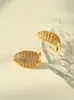 Pendientes de Zirconia con Patrón de Carpa de Colores Estilo Antiguo Medio Pendientes de Moda para Mujer Pendientes Geométricos de Moda