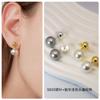 Pendientes Saturno pendientes de cáñamo real perla gris chapados en oro y plata polo 650 color pendientes de perla de cristal