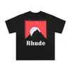 Marca de Nicho de Moda Rhude Verano Nueva Bandera de Corona Streetwear Retro Holgada Camiseta de Cuello Redondo de Manga Corta para Hombres y Mujeres