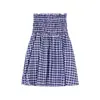 Chaleco Vestido sin Tirantes Estilo Coreano Cuadros Azules [Cuadros Teñidos en Hilo Original] para Mujer Dulce Falda de Corte A Uso de Doble Cara
