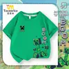 Nueva Camiseta de Manga Corta Estilo Minecraft para Niños Algodón Puro Moderna Superior de Media Manga para Niñas Ropa Fresca de Verano para Niños 7