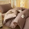 Roupa de Cama Três Peças para Dormitório Universitário 100% Algodão Cor Sólida Lençol de Elástico Estilo Dormitório Conjunto de Seis Peças 100% Algodão Roupa de Cama de Solteiro