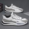 Tênis Masculino Primavera 2025 Novo Couro Casual Jovem Corrida Sola Grossa Sapatos de Pai Tendência para Homens
