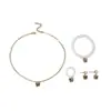 Joyería Transfronteriza Europea y Americana, Collar de Mariposa y Perla de Aleación Moderno y Dulce, Conjunto de Joyería Francesa de Alta Gama