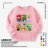 Moletom Infantil Mario Primavera e Outono 2026 Nova Versão Coreana Desenho Animado Tendência Algodão Fino para Meninos e Meninas