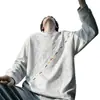 Moletom Bordado Tie-Dye Americano Masculino Outono 2026 Novo Solto Casual Gola Redonda Manga Longa Camiseta Design Moderno Top