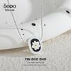 S925 Sterling Silver Oval Moda Marca Colar Feminina Branco Margarida Slub Cadeia de Borracha Crisântemo Camisola Cadeia Moda All-Match