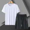 Camiseta de Manga Corta de Seda de Hielo para Hombre, Conjunto de Ropa Deportiva de Verano, Fresca y de Secado Rápido, Transpirable, Talla Grande, Admite Impresión Personalizada
