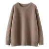 Suéter de cachemira 2026 para mujer, cuello redondo, triangular, manga raglán, nuevo estilo otoño/invierno, corte holgado, suave y cómodo, jersey de punto base
