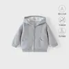 Jaqueta Infantil para Meninas, Roupa Classe A de Manga Longa, Roupa Externa Estilosa com Capuz e Zíper para Primavera e Outono de Bebê, Roupinhas de Bebê