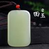 Pingente Amuleto da Paz de Jade Hotan de Xinjiang Pingente de Colar de Jade Hotan Pingente de Jade Verde e Branco Presente de Casamento