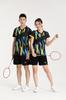 Factory Direct lote 2023 nova camuflagem V-neck manga curta roupas de badminton masculino e feminino Impressão de secagem rápida roupas de treinamento de competição