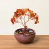 Figurita de Árbol de la Riqueza de Citrino Natural Árbol de la Riqueza de Amatista 6 Ramas 9 Perlas Decoración de Escritorio para Oficina en Casa