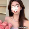 Febre Mesmo Estilo Pearl Colar Mulheres Luz Luxo High-end elegante Socialite Clavicle Cadeia Francesa All-match Colar Acessórios