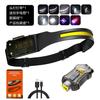 Linterna frontal LED para pesca nocturna en exteriores, modelo nuevo transfronterizo, batería de ultra larga duración, COB, cabeza desmontable, luz fuerte, sensor LED de largo alcance