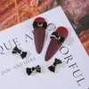 Serie de joyería para uñas con circón negro estilo punk cool transfronteriza, diamantes para uñas, joyería metálica al por mayor