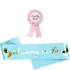 Conjunto de Broches Transfronteiriços para Futuro Mamãe/Papai, Conjunto de Três Peças com Broche de Alça para Chá de Bebê, Roupa para Gestante