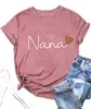 Comercio Exterior Tops para Mujer Comercio Electrónico Transfronterizo Amazon Camiseta de Algodón Colorida con Estampado Nana
