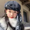 Sombrero Bowler de Alta Calidad de Doble Uso para Mujer, Boina Octogonal de Lana para Invierno, Hace que la Cara Parezca Más Pequeña