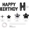 Bandera de Feliz Cumpleaños Alfabeto de Papel de Aluminio con Estrellas Globo Decoración para Fiesta de Cumpleaños Set de Cumpleaños