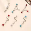 Fábrica de origen en stock nuevo puente de oreja de varilla larga puente de oreja de doble agujero cadena puente de oreja bola de barro de color puente de oreja de 7 palabras desarrollo nuevo producto