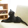 Criativo Grande Simulação Leopardo Pelúcia Brinquedo Boneca Boneca de Pano Leopardo Negro Almofada Presente de Aniversário para Namorado
