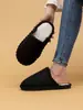 Nuevas zapatillas de pana para mujer de venta caliente transfronteriza, de punta cerrada, cálidas para otoño e invierno, para el hogar, silenciosas, a la moda, para exteriores, de algodón, para niñas