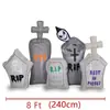 Decoración inflable de lápida de Halloween de 2.4 metros transfronteriza con Parca, Fantasma y Esqueleto para Fiestas de Terror y Exhibiciones en el Jardín