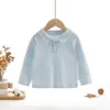 Ropa de una sola pieza para bebé niña, Ropa interior suave de terciopelo para primavera y otoño, Ropa para bebé, Top interior, Camisa versátil con solapa pequeña para niños pequeños y niños pequeños